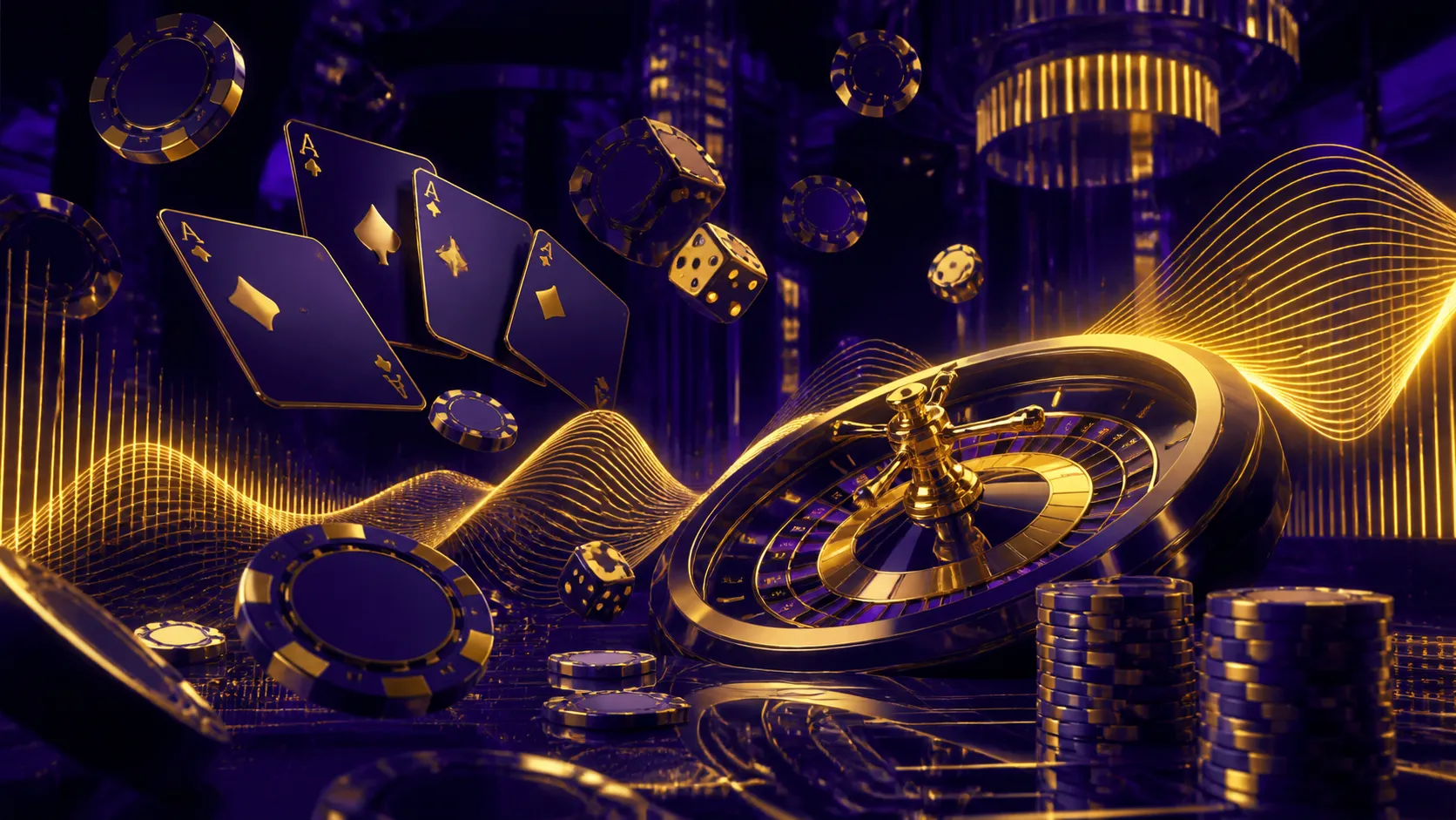 Luxurious casino-themed hero banner for Vibrobet with premium elements and vibrant design